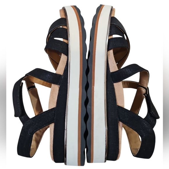 Vionic Kellyn Black Strappy Leather Platform Sandals 9 - Picture 9 of 13